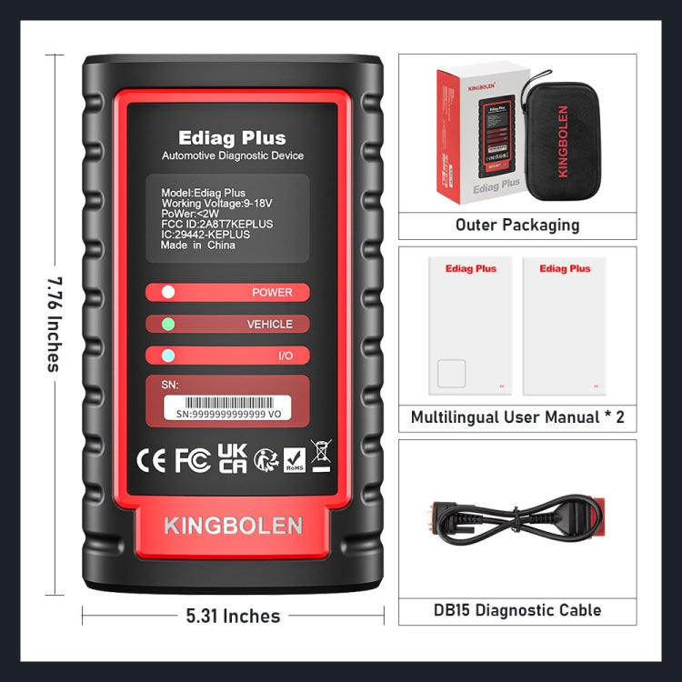 KINGBOLEN OBD2 Car Tester Diagnostics(Ediag Plus) - free shipping - PMC Jewellery - Order now!