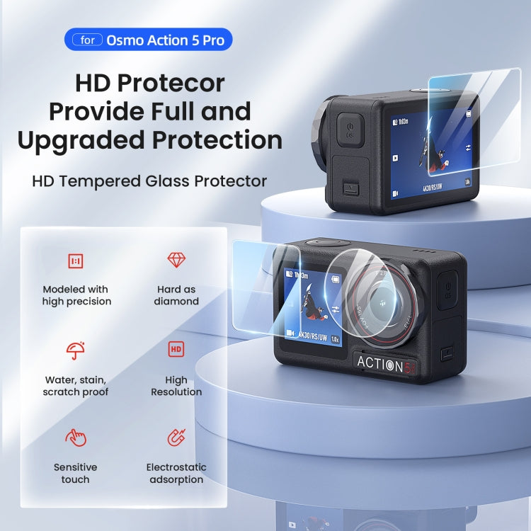 For DJI Osmo Action 5 Pro aMagisn 9H Hardness Tempered Glass Set Package A - free shipping - PMC TechLife - Order now!
