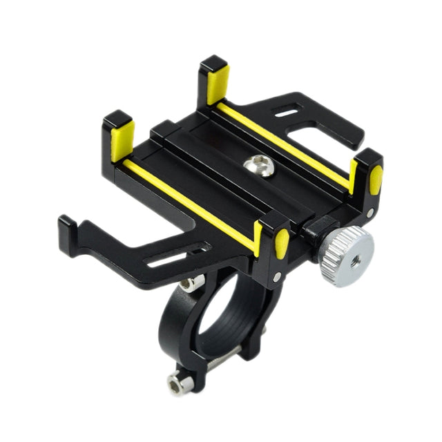 Aluminum Alloy Motorcycle Bicycle Navigation Mobile Phone Holder(Yellow)