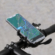 Aluminum Alloy Motorcycle Bicycle Navigation Mobile Phone Holder(Black)