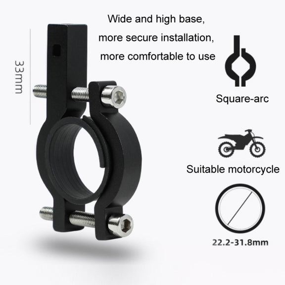 Aluminum Alloy Motorcycle Bicycle Navigation Mobile Phone Holder(Black)