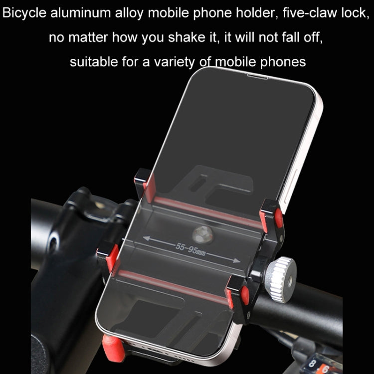 Aluminum Alloy Motorcycle Bicycle Navigation Mobile Phone Holder(Red) - Holder by PMC TechLife | Online Shopping South Africa | PMC TechLife | Buy Now Pay Later Mobicred