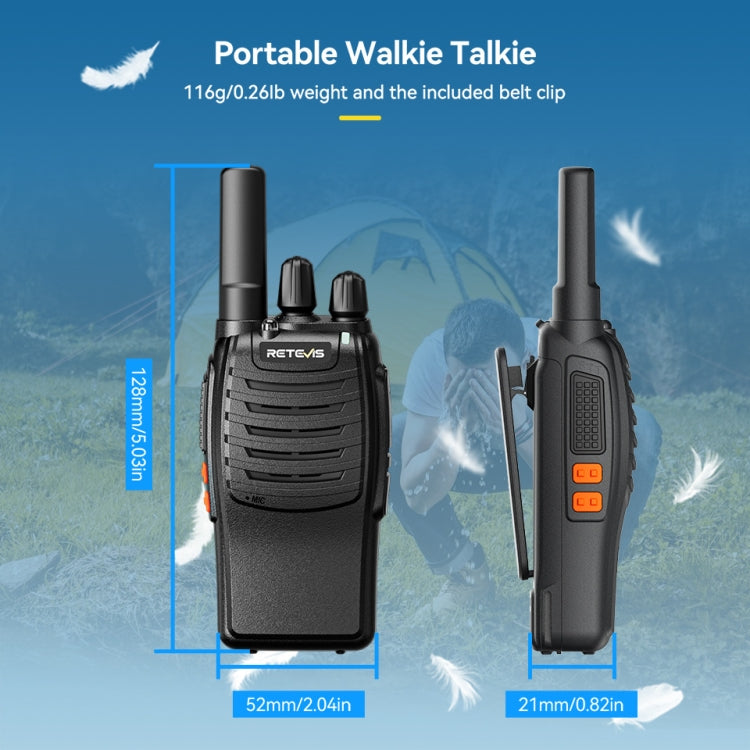 RETEVIS H777 1pair 16 Channels Compact Portable Handheld Walkie Talkie With Charging Base, Style: PMR - free shipping - PMC TechLife - Order now!