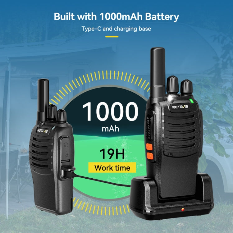 RETEVIS H777 1pair 16 Channels Compact Portable Handheld Walkie Talkie With Charging Base, Style: PMR - free shipping - PMC TechLife - Order now!