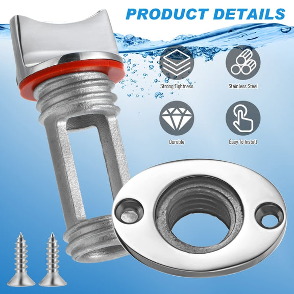 Stainless Steel Water Plug For Kayak Stern Drain, Set: 1pc