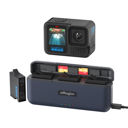 For GoPro HERO13 Black aMagisn Battery Charging Box Triple Slot Charging Case - free shipping - PMC Jewellery - Order now!