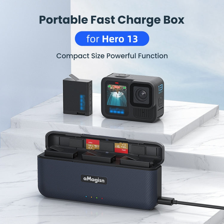 For GoPro HERO13 Black aMagisn Battery Charging Box Triple Slot Charging Case - free shipping - PMC Jewellery - Order now!