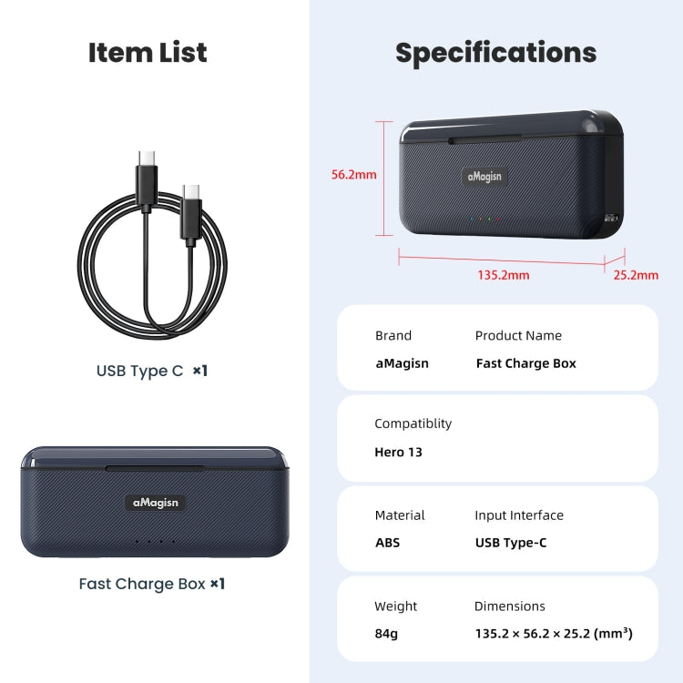 For GoPro HERO13 Black aMagisn Battery Charging Box Triple Slot Charging Case - free shipping - PMC Jewellery - Order now!