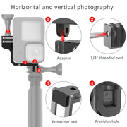 Universal  Vertical Shooting Centering Arm Bracket For Action Camera, Spec: With 2pcs Long Screw