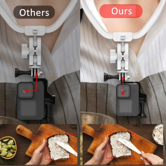 Universal  Vertical Shooting Centering Arm Bracket For Action Camera, Spec: With 2pcs Long Screw
