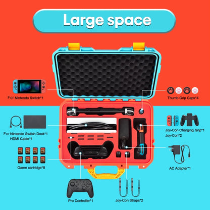 DEVASO For Switch / OLED IP67 Waterproof Storage Case Hardshell Bag, Color: Orange Blue+Shoulder Strap - free shipping - PMC Jewellery - Order now!