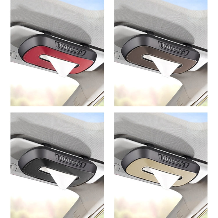 Car Sun Visor Hanging Sunroof Seat Back Tissue Box, Color: Leather Beige - Stowing Tidying by PMC Jewellery | Online Shopping South Africa | PMC Jewellery | Buy Now Pay Later Mobicred