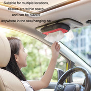 Car Sun Visor Hanging Sunroof Seat Back Tissue Box, Color: Suede Dark Gray