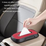 Car Sun Visor Hanging Sunroof Seat Back Tissue Box, Color: Suede Dark Gray