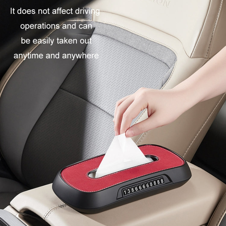 Car Sun Visor Hanging Sunroof Seat Back Tissue Box, Color: Suede Dark Gray