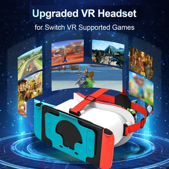 DEVASO Compatible With Switch / Switch OLED Gaming Console VR Glasses(White Blue)
