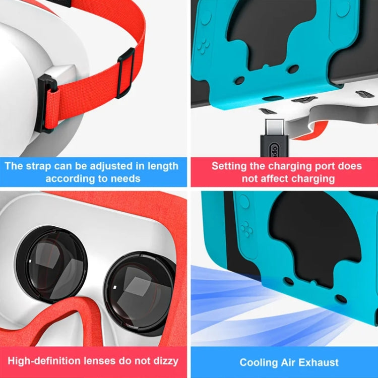 DEVASO Compatible With Switch / Switch OLED Gaming Console VR Glasses(White Blue)