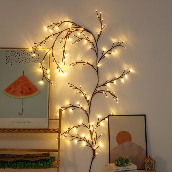 2.3m 144 LEDs Branch Rattan String Lights Wedding Home Decor Garland Lamps, Style: USB Always-on(Warm White)