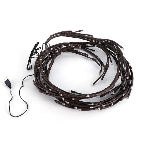 2.3m 144 LEDs Branch Rattan String Lights Wedding Home Decor Garland Lamps, Style: USB Always-on(Warm White)