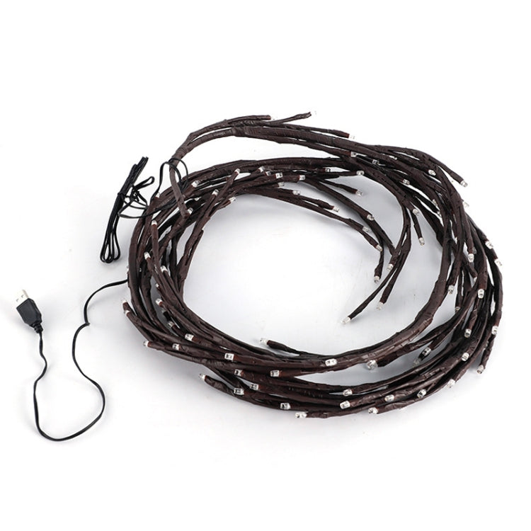 2.3m 144 LEDs Branch Rattan String Lights Wedding Home Decor Garland Lamps, Style: USB Always-on(Warm White)
