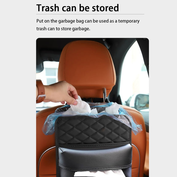 2 In 1 Car Seat Back Storage Hanging Tissue Bag, Style: Standard