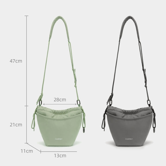 Cwatcun D159 Cloud Drawstring Camera Bag Shoulder Crossbody Photo Bag(Light Green)