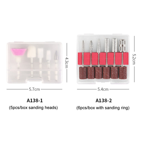 A138-2 Manicure Grinding Heads Set Nail Polishers Accessories Nail Tools