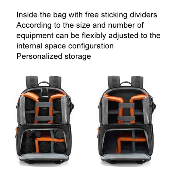 Cwatcun D132 DSLR Camera Backpack Hard-shell Crashproof Water-resistant Decompression Shoulder Photo Bag, Color: 1st Generation Large Black