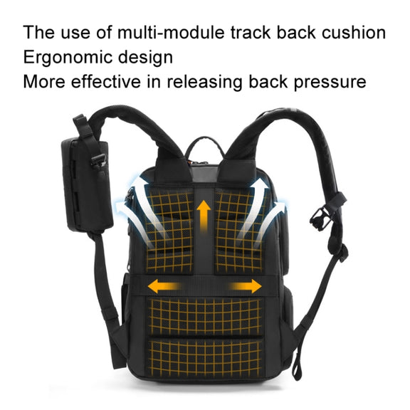 Cwatcun D132 DSLR Camera Backpack Hard-shell Crashproof Water-resistant Decompression Shoulder Photo Bag, Color: 1st Generation Large Black
