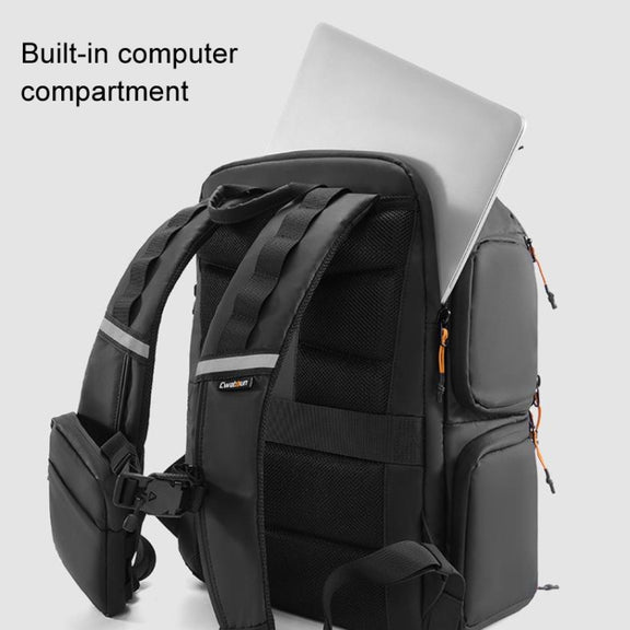 Cwatcun D132 DSLR Camera Backpack Hard-shell Crashproof Water-resistant Decompression Shoulder Photo Bag, Color: 1st Generation Large Black