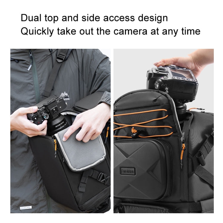 Cwatcun D132 DSLR Camera Backpack Hard-shell Crashproof Water-resistant Decompression Shoulder Photo Bag, Color: 2nd Generation Large Black