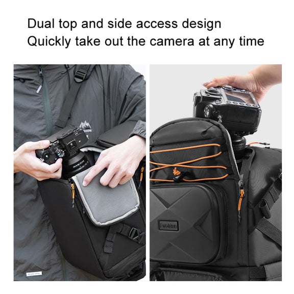 Cwatcun D132 DSLR Camera Backpack Hard-shell Crashproof Water-resistant Decompression Shoulder Photo Bag, Color: 1st Generation Large Black