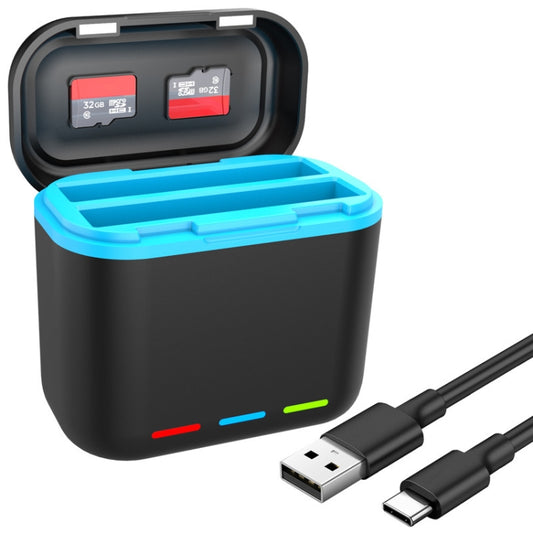 For Insta360 X3 Battery Charger Dual Battery Storage Charging Case(Black) - free shipping - PMC Jewellery - Order now!