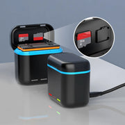 For Insta360 X3 Battery Charger Dual Battery Storage Charging Case(Black)