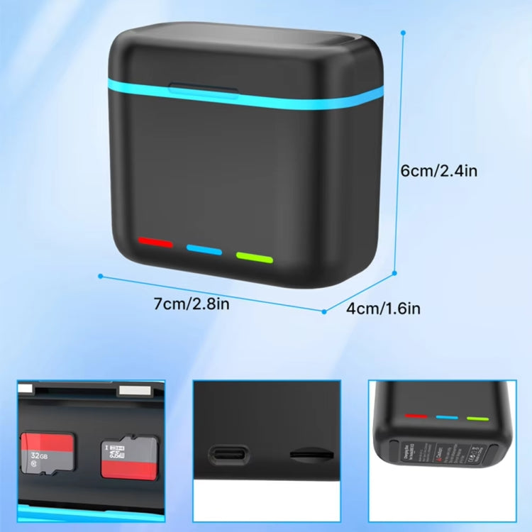 For Insta360 X3 Battery Charger Dual Battery Storage Charging Case(Black) - free shipping - PMC TechLife - Order now!