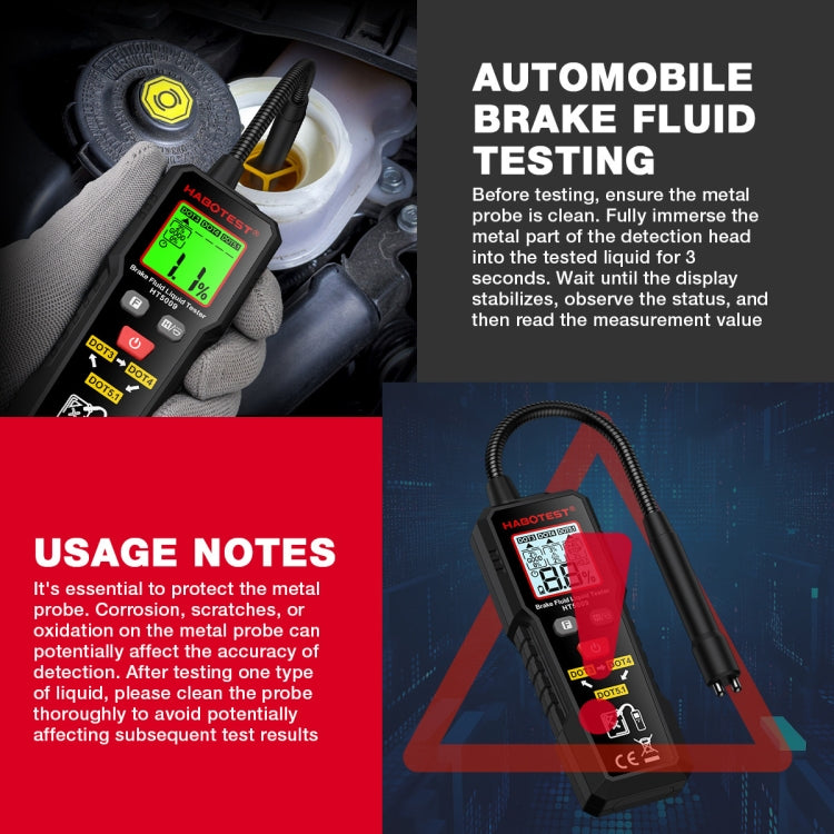 HABOTEST Automobile Motorcycle Brake Fluid Moisture Tester - Electronic Test by HABOTEST | Online Shopping South Africa | PMC Jewellery | Buy Now Pay Later Mobicred