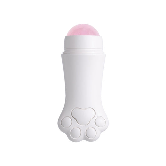 Natural Rose Quartz Face Oil Absorbing Roller Volcanic Stone Facial Skin Repair Cleansing Massager(White) - free shipping - PMC Jewellery - Order now!