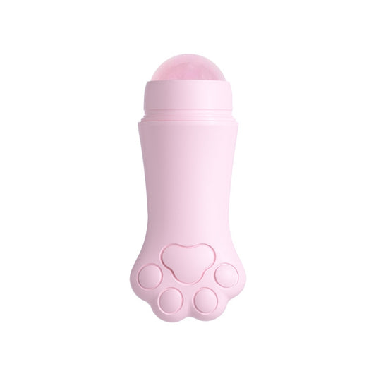 Natural Rose Quartz Face Oil Absorbing Roller Volcanic Stone Facial Skin Repair Cleansing Massager(Pink) - free shipping - PMC Jewellery - Order now!