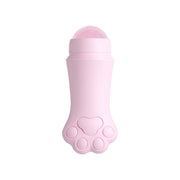 Natural Rose Quartz Face Oil Absorbing Roller Volcanic Stone Facial Skin Repair Cleansing Massager(Pink)