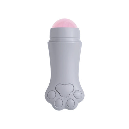 Natural Rose Quartz Face Oil Absorbing Roller Volcanic Stone Facial Skin Repair Cleansing Massager(Grey) - free shipping - PMC Jewellery - Order now!