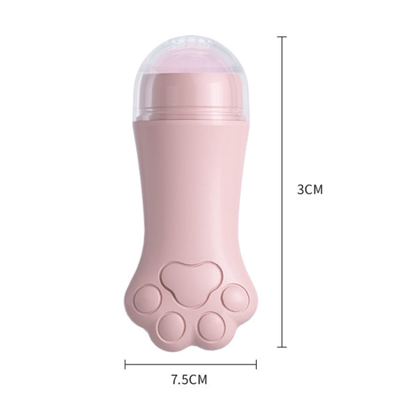 Natural Rose Quartz Face Oil Absorbing Roller Volcanic Stone Facial Skin Repair Cleansing Massager(Grey)