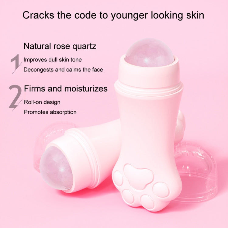 Natural Rose Quartz Face Oil Absorbing Roller Volcanic Stone Facial Skin Repair Cleansing Massager(Grey)