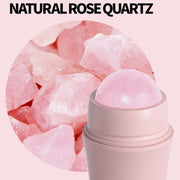 Natural Rose Quartz Face Oil Absorbing Roller Volcanic Stone Facial Skin Repair Cleansing Massager(Grey)