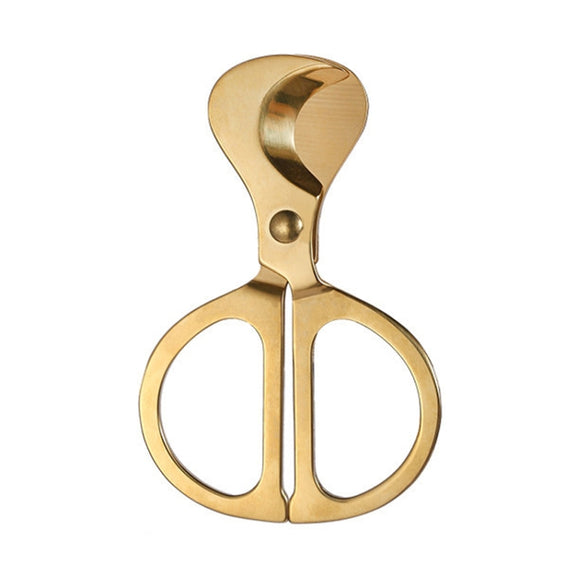 Portable Pill Cutter Stainless Steel Cigar Dispensing Scissors, Style: Round Hanlde Gold