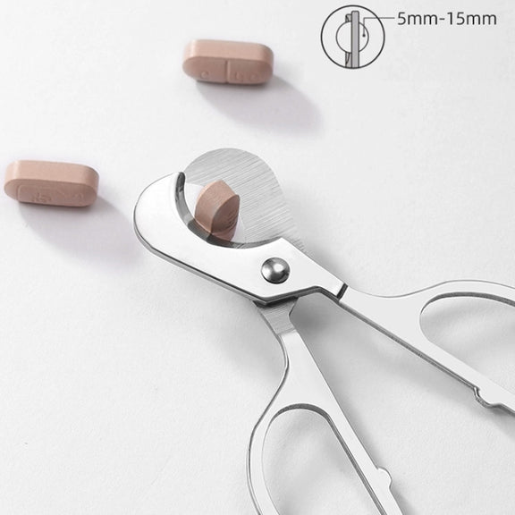 Portable Pill Cutter Stainless Steel Cigar Dispensing Scissors, Style: Round Hanlde Gold