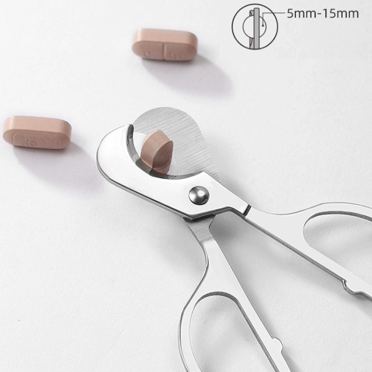 Portable Pill Cutter Stainless Steel Cigar Dispensing Scissors, Style: Round Hanlde Gold