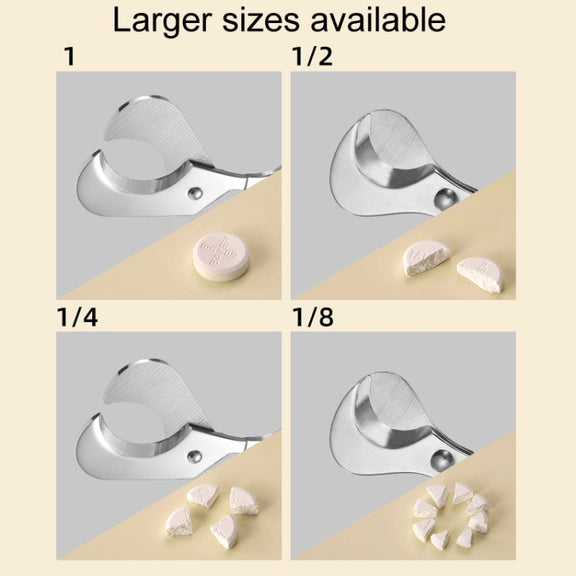Portable Pill Cutter Stainless Steel Cigar Dispensing Scissors, Style: Round Handle Silver