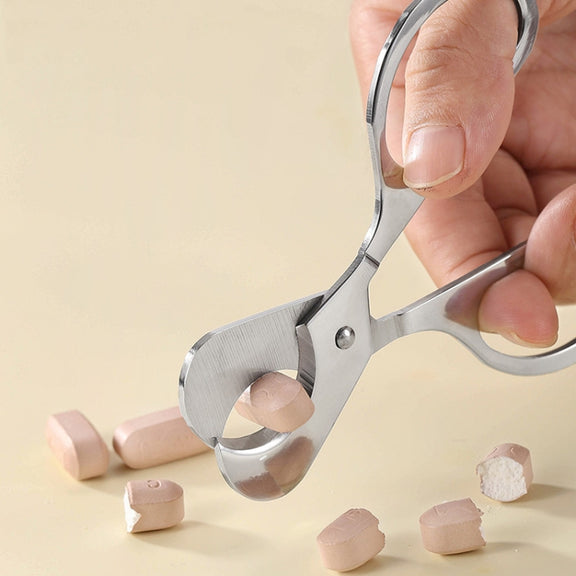Portable Pill Cutter Stainless Steel Cigar Dispensing Scissors, Style: Round Hanlde Gold