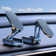 D11 Magnetic Folding Car Phone Holder Rotatable Dashboard Stick-On Navigation Stand(Black Gloosy)