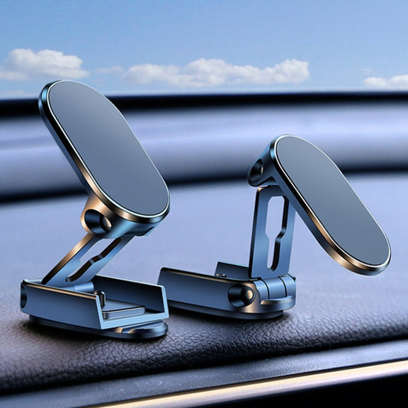D11 Magnetic Folding Car Phone Holder Rotatable Dashboard Stick-On Navigation Stand(Black Gloosy)